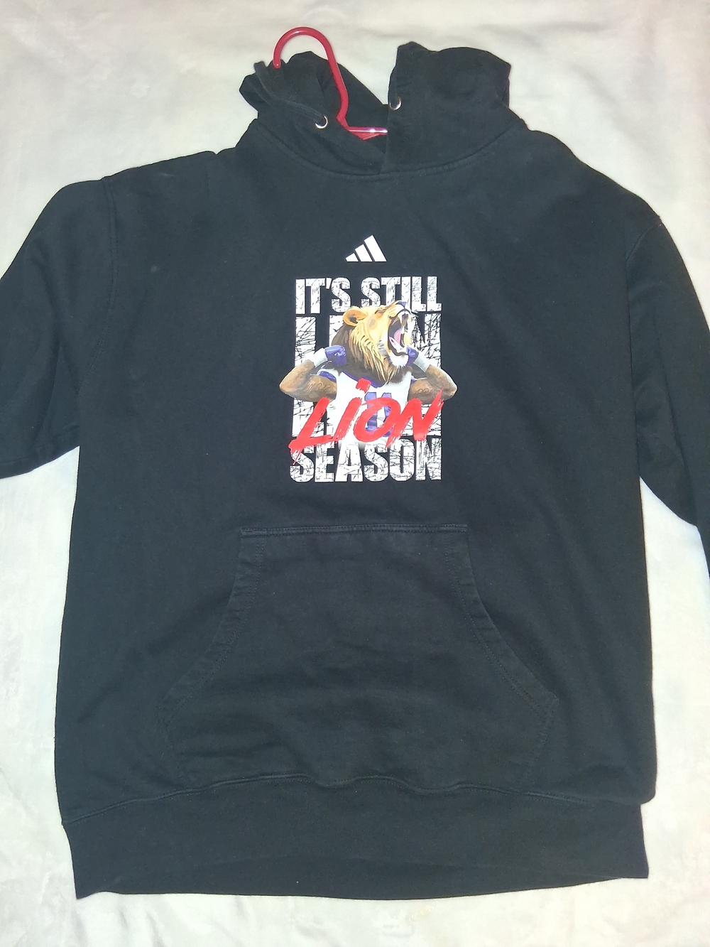 adidas Micah Parsons Black Crewneck Hoodie with 'It's Still Lion Season' Rare